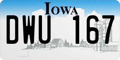 IA license plate DWU167