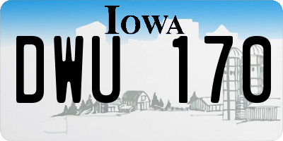 IA license plate DWU170