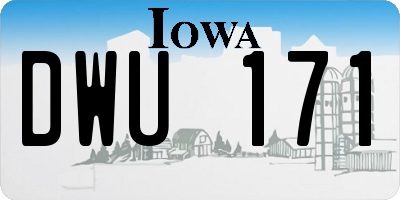 IA license plate DWU171