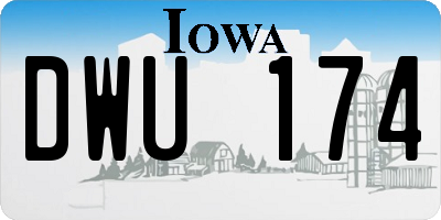 IA license plate DWU174
