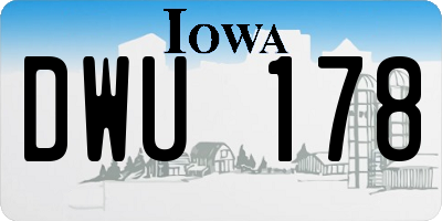 IA license plate DWU178