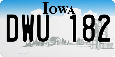 IA license plate DWU182
