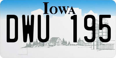 IA license plate DWU195