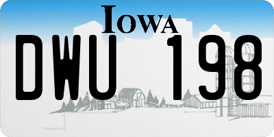 IA license plate DWU198