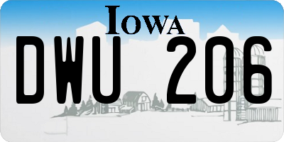 IA license plate DWU206