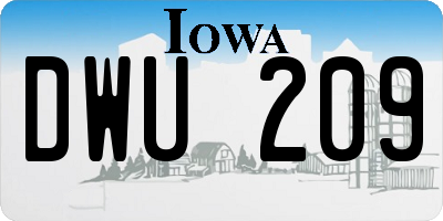 IA license plate DWU209