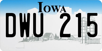 IA license plate DWU215