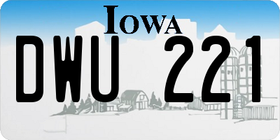IA license plate DWU221