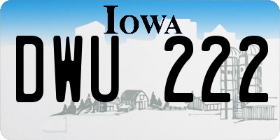 IA license plate DWU222