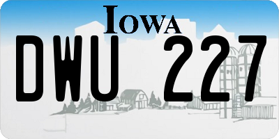 IA license plate DWU227