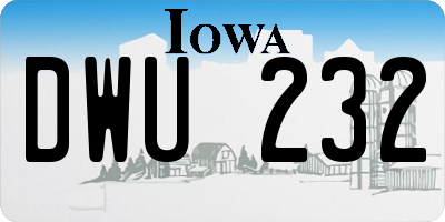 IA license plate DWU232