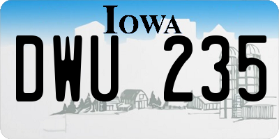 IA license plate DWU235