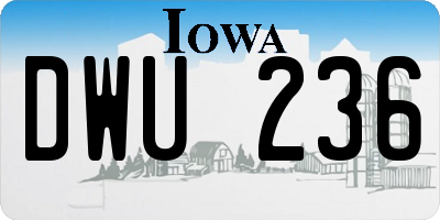IA license plate DWU236