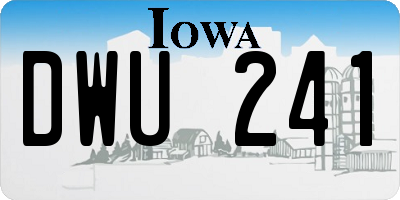 IA license plate DWU241