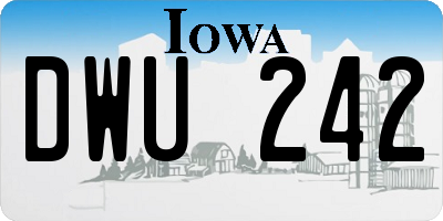 IA license plate DWU242