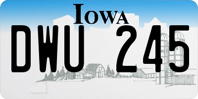 IA license plate DWU245