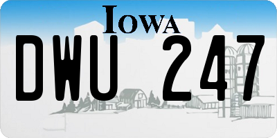 IA license plate DWU247