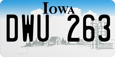 IA license plate DWU263