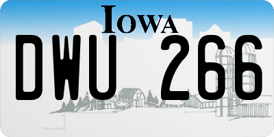 IA license plate DWU266