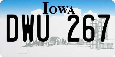 IA license plate DWU267