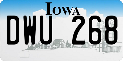IA license plate DWU268