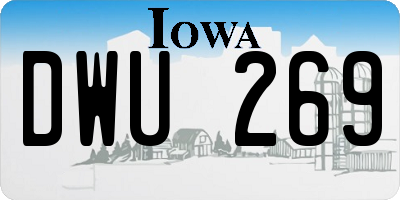 IA license plate DWU269
