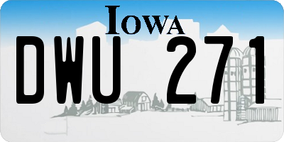 IA license plate DWU271