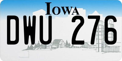 IA license plate DWU276