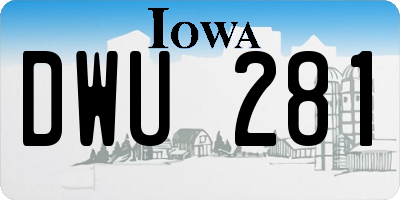 IA license plate DWU281