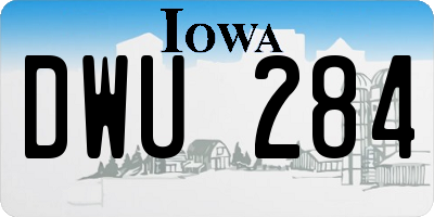 IA license plate DWU284