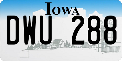 IA license plate DWU288