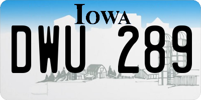 IA license plate DWU289