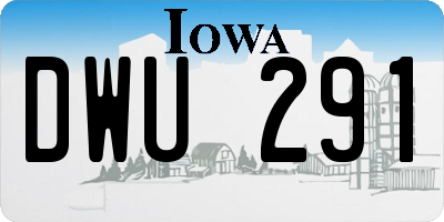 IA license plate DWU291
