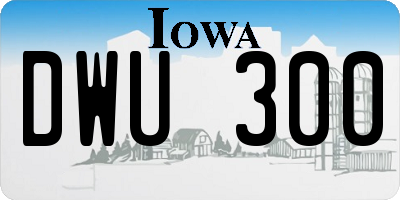 IA license plate DWU300