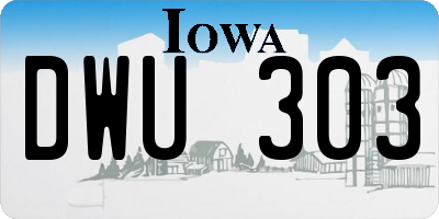 IA license plate DWU303