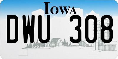 IA license plate DWU308