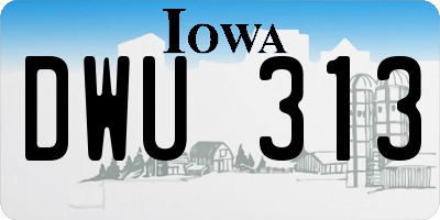IA license plate DWU313