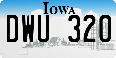 IA license plate DWU320