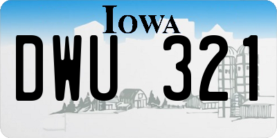 IA license plate DWU321