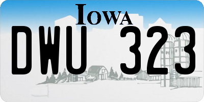 IA license plate DWU323