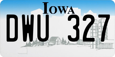 IA license plate DWU327