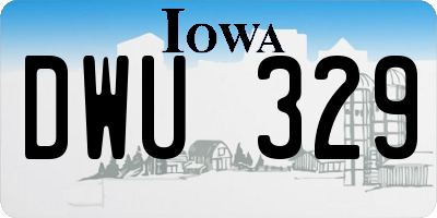 IA license plate DWU329