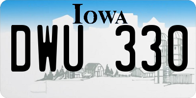 IA license plate DWU330