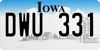 IA license plate DWU331