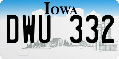 IA license plate DWU332