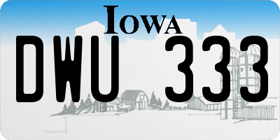 IA license plate DWU333