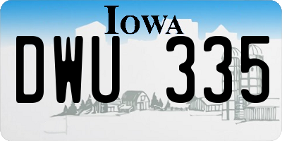 IA license plate DWU335