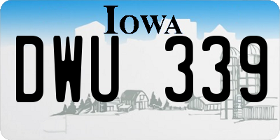 IA license plate DWU339