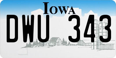 IA license plate DWU343
