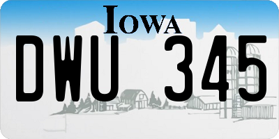IA license plate DWU345